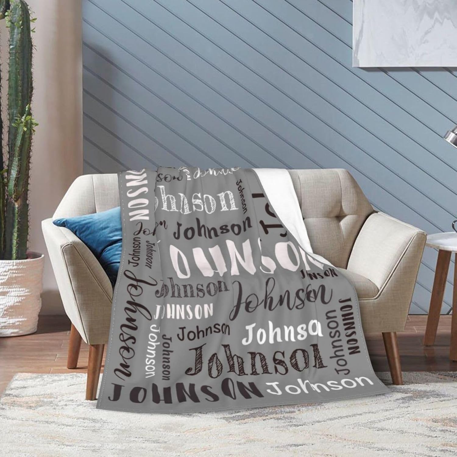 Custom Blanket Personalized Name Blanket Kids Baby Adults, Customized Blankets and Throws Christmas Birthday Valentines Day Gifts - 60" x 80"