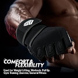 HTZPLOO Workout Gloves Gym Gloves Weight Lifting Gloves for Men with Full Palm Pad,Strong Wrist Wraps Support,Enhanced Grip,for Fitness,Training,Weightlifting,Exercise (Black, Small)