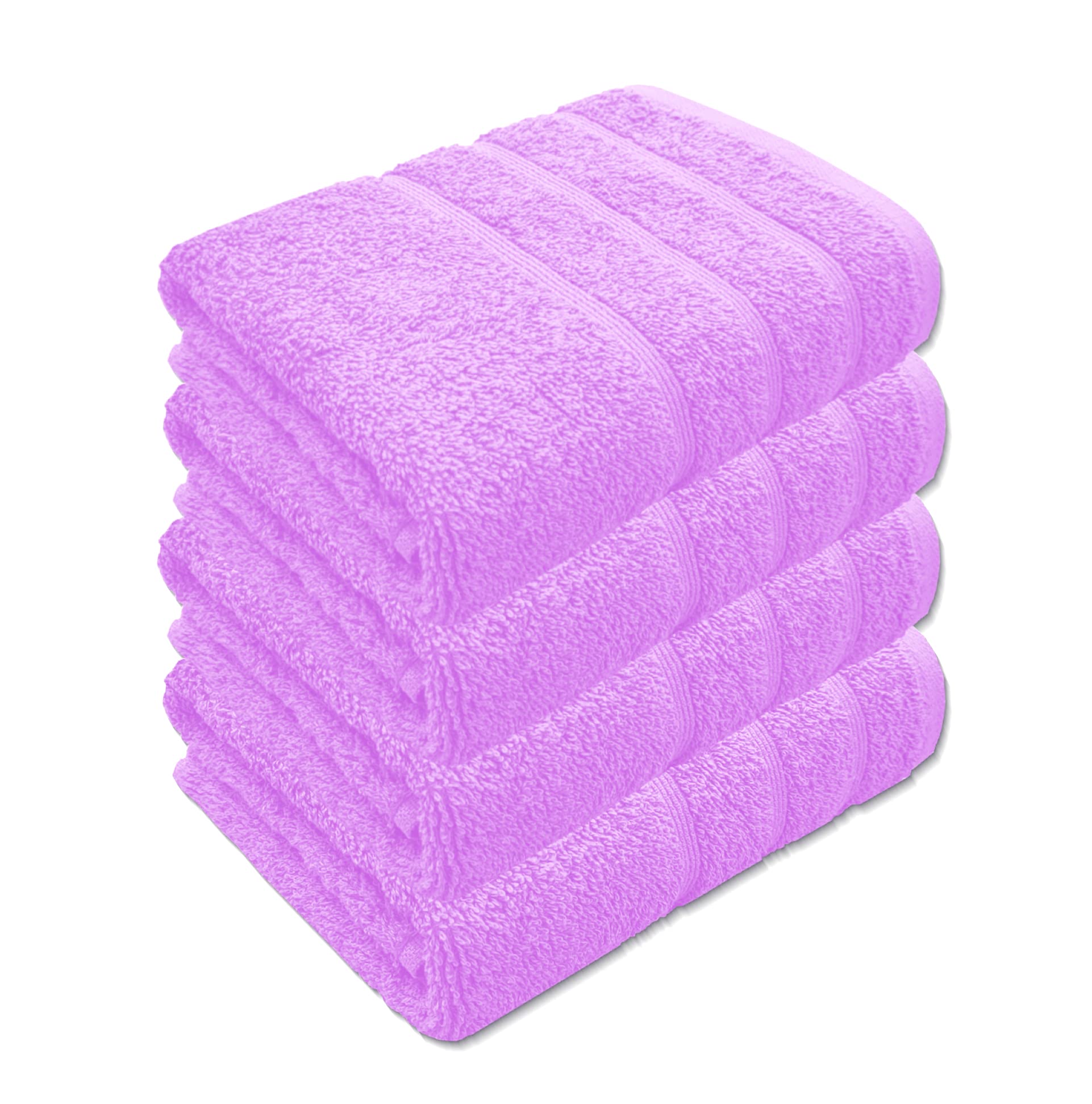 A & B TRADERS Premium Cotton Hand Towels 100% Soft Ring Spun Cotton 50 x 85 cm Hotel Quality Thick Absorbent (Pink, 4)