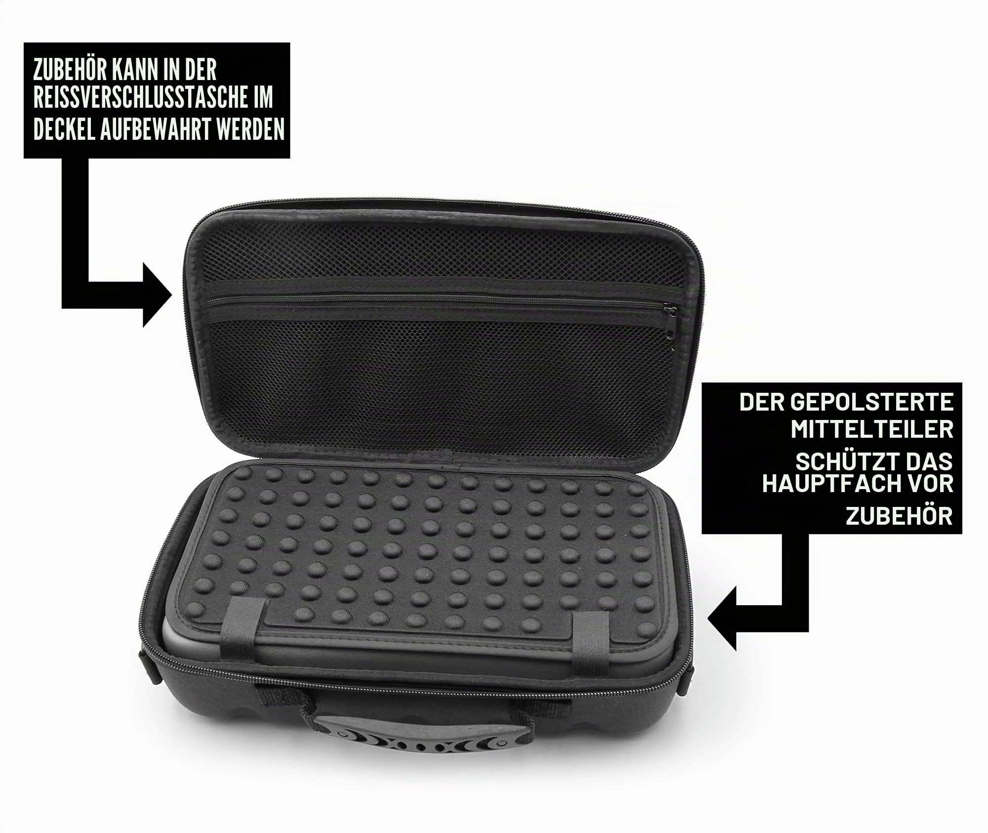 CASEMATIX Reiseetui kompatibel mit Audio-Technica AT-SB727 Tragbarem Plattenspieler Sound Burger Vinyl Plattenspieler - Inklusive Tragetasche nur mit Griff und Schultergurt, Schwarz