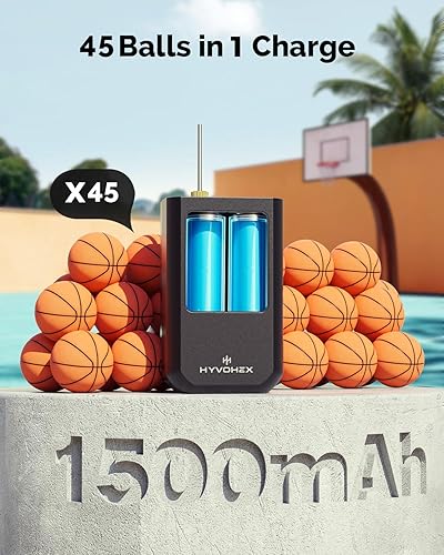 Miniatura 3 de Bomba de bola para pelotas deportivas, bomba de baloncesto eléctrica portátil de inflado ultra rápido, con pantalla LED digital bomba de aire para