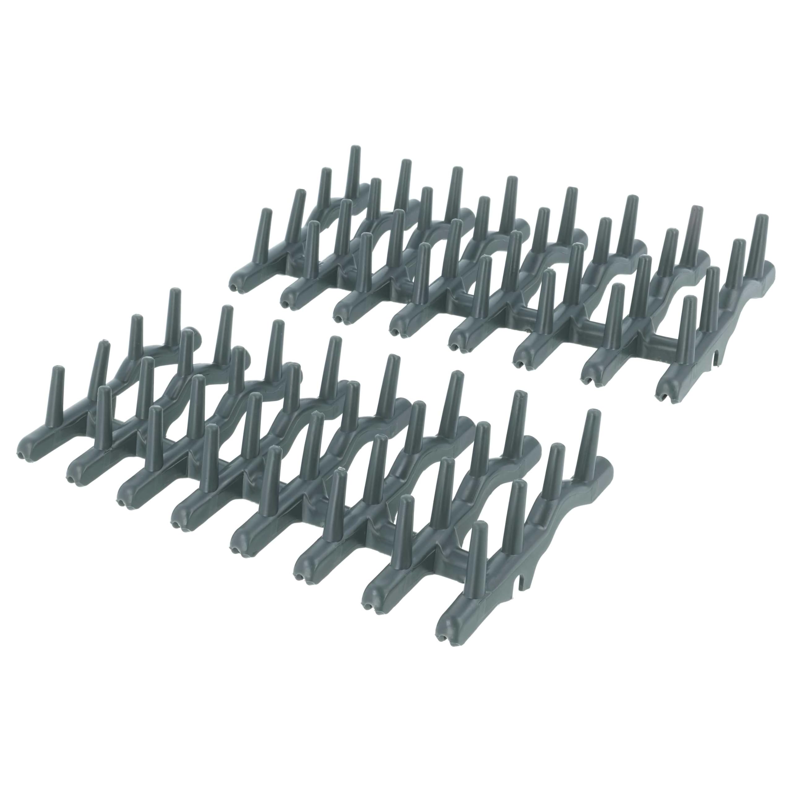 vhbw 2x módulo para cesta superior compatible con John Lewis JLDWW1327 lavavajillas - caucho, gris oscuro