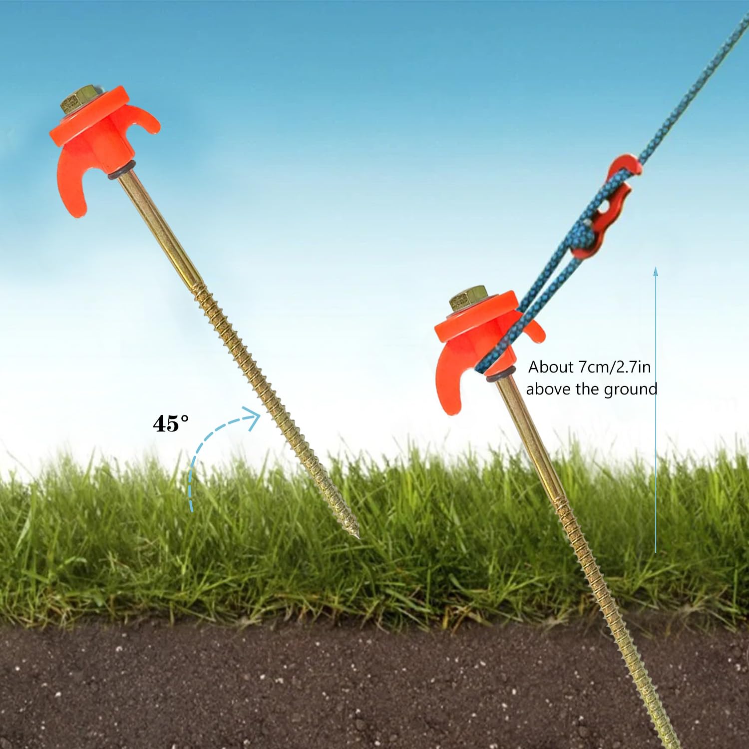 10 Pezzi Picchetti Tenda 21 cm Pioli da Tenda Campeggio Picchetti per Tenda Giardino Picchetti per Tende per Accessori Giardino, Camper, Pesca, Campeggio, Viaggio