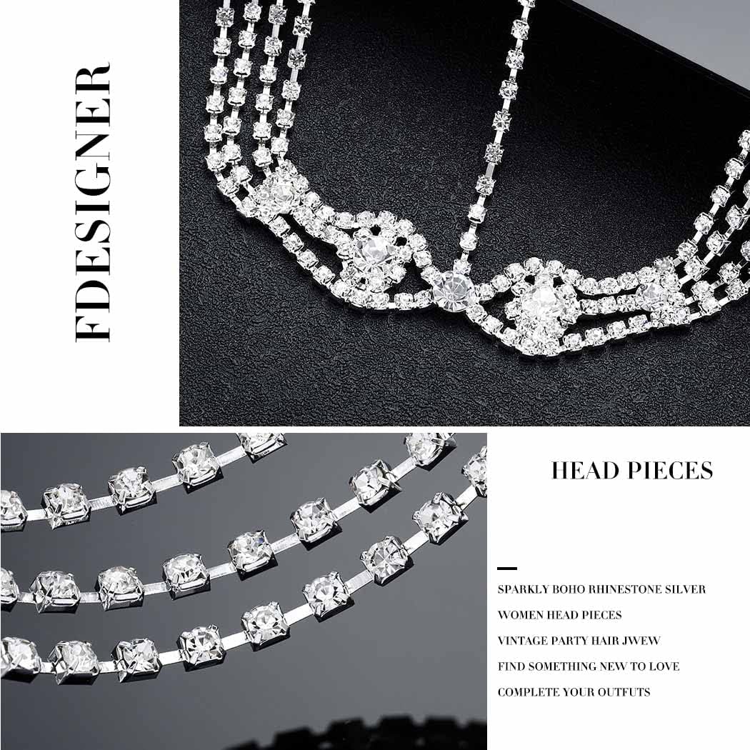 Rhinestone Head Chain Jewelry Silver Crystal Headpiece Wedding Hair Chain Prom Women Hair Accessories - Image 6