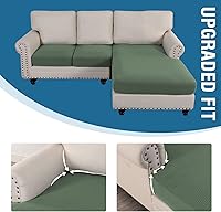 Vista 14 de H.VERSAILTEX 2025 New Sectional Couch Covers 8 Pieces Stretch Sofa Covers for Sectional Sofa Set Separate L Shaped Couch Cover for Both Left/Right