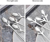 Vista 6 de Juego de 12 Mini Cucharas de Café con Mango de Tulipán/Rosa Plateado - Acero Inoxidable de 6" para Espresso, Té, Postre - Ideal para Demitasse