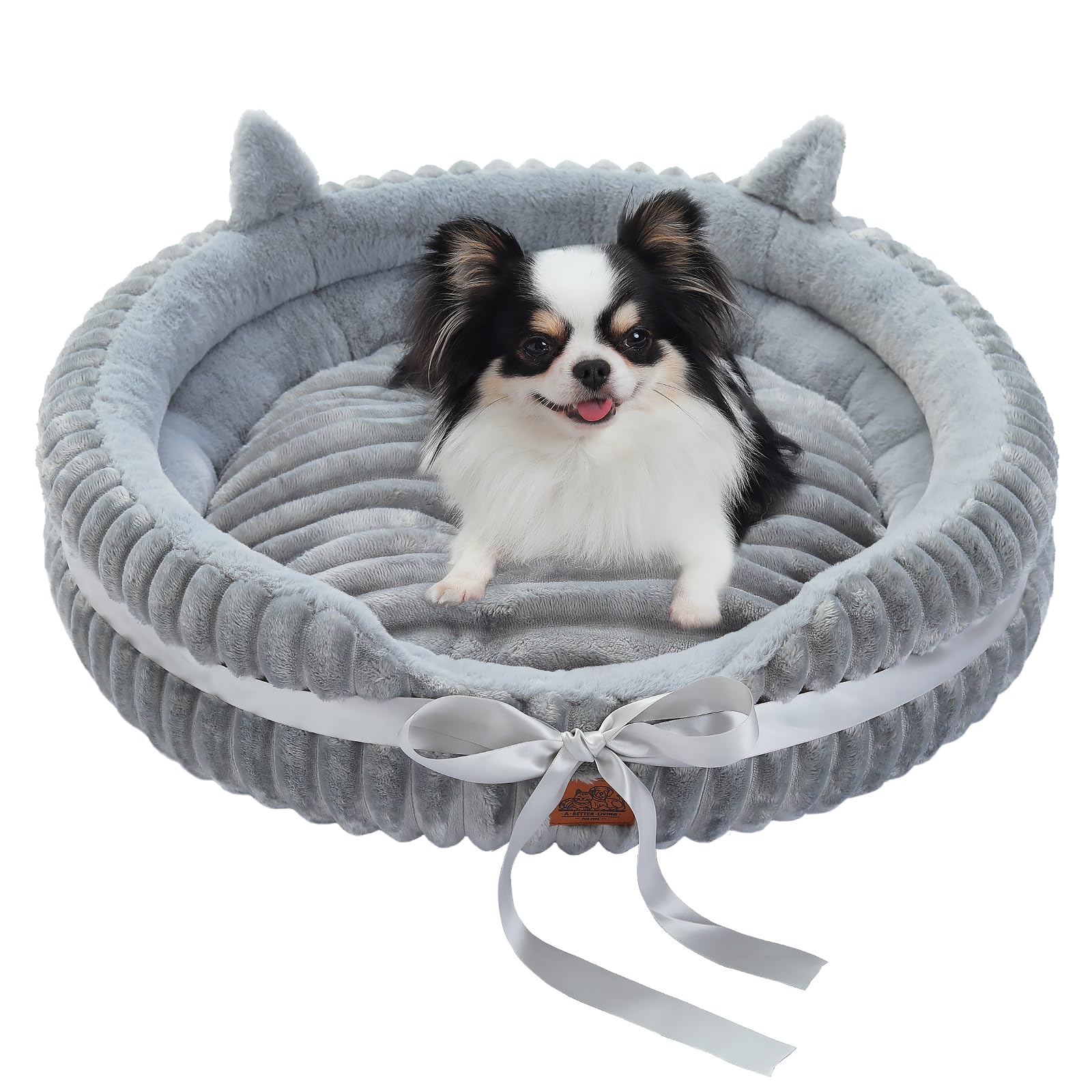 PAWZ Road Katzenbett waschbar Flauschiges Katzenkissen, Katzenschlafplatz-Bettchen (Grau, M)