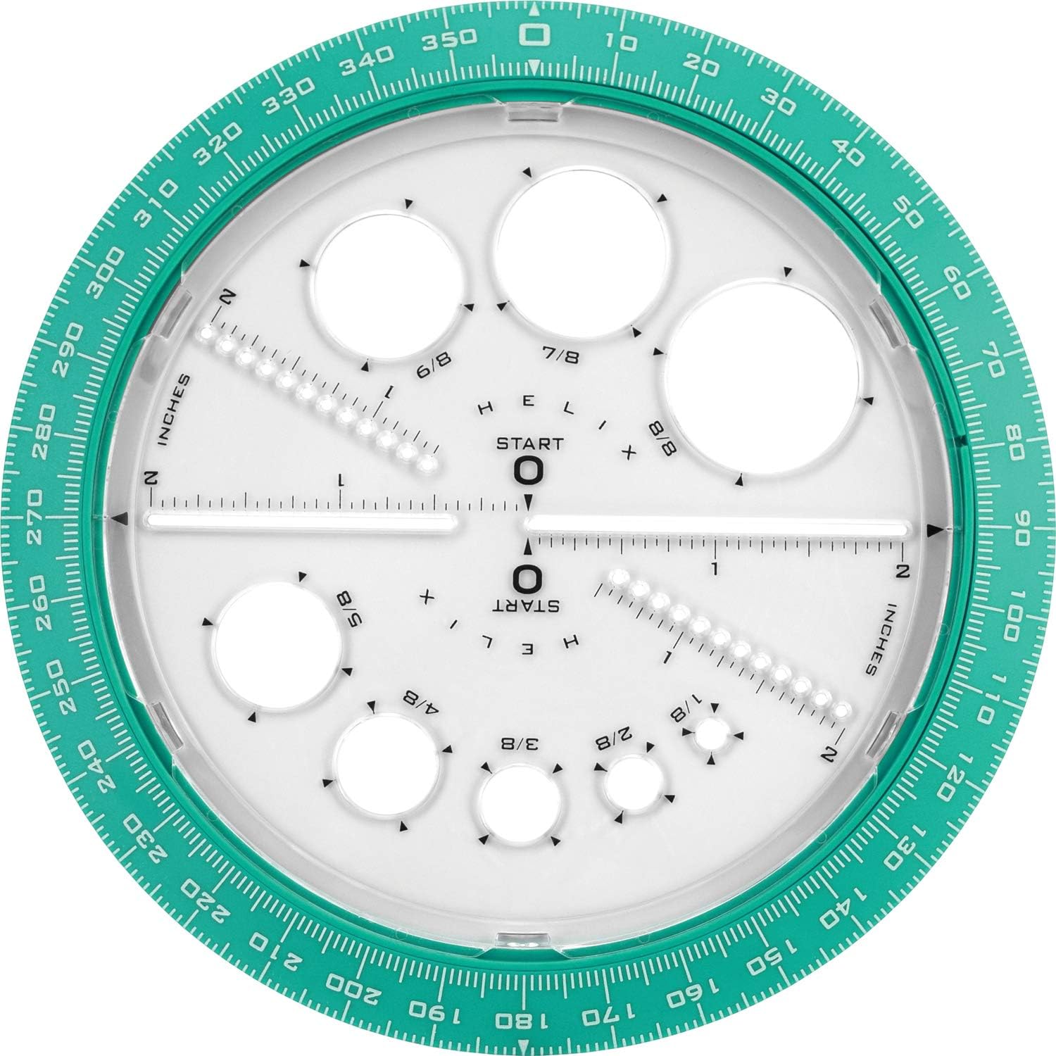 Helix Angle and Circle Maker with Integrated Circle Templates, 360 Degree, 6 Inch / 15cm, Assorted Colors (36002) : Industrial & Scientific