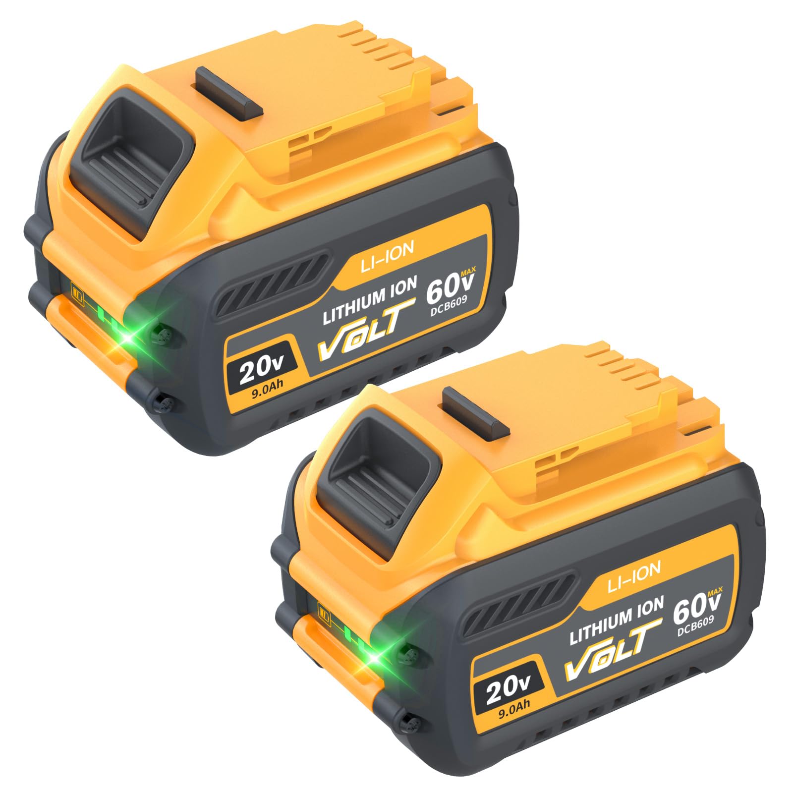 2 Packs 9.0Ah 18V/54V Replacement for Dewalt Battery Lithium-ion Large Capacity 9000mAh DCB609 DCB606 DCB547 DCB548– Compatible with Dewalt 18V 54V Power Tools