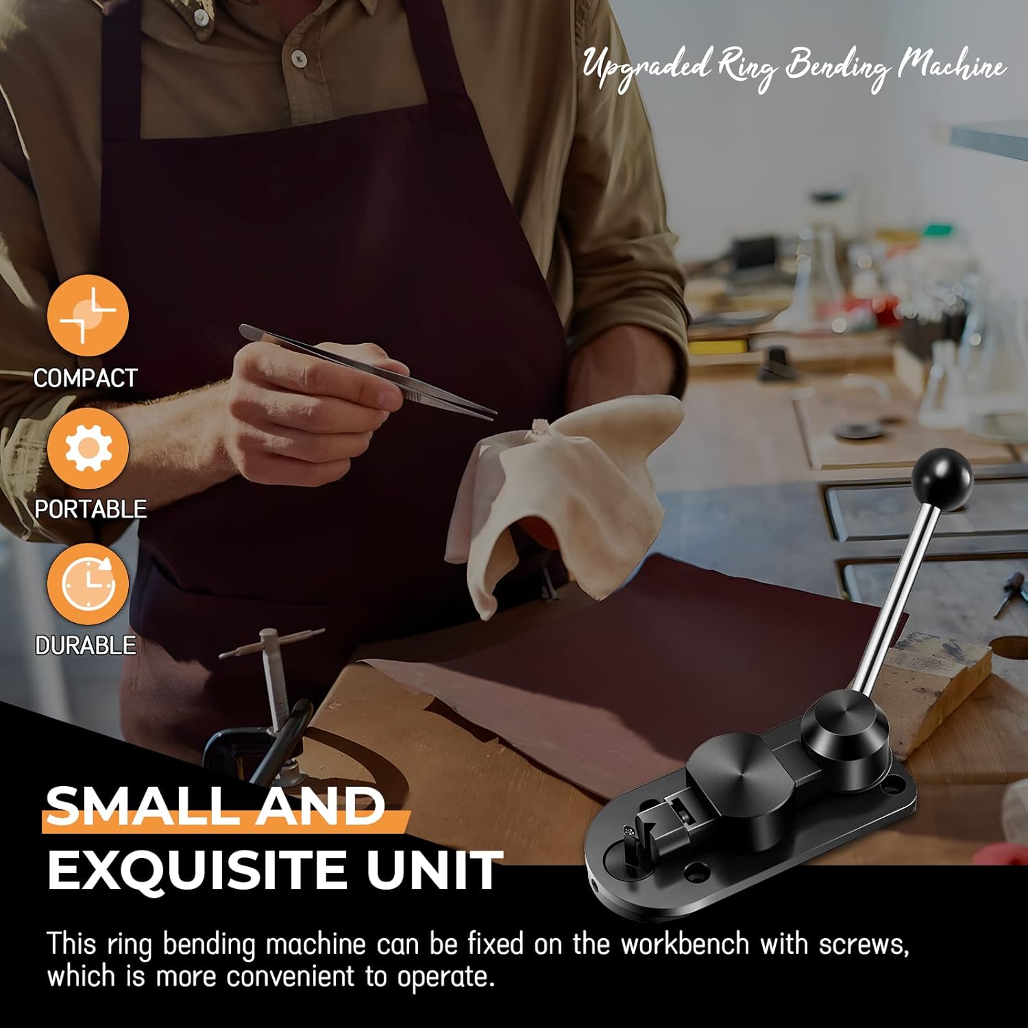 Newhai Upgraded Ring Bending Tool Ring Bender Machine for Jewelry Making Multi-Functional Ring Making Kit with Nylon Dies