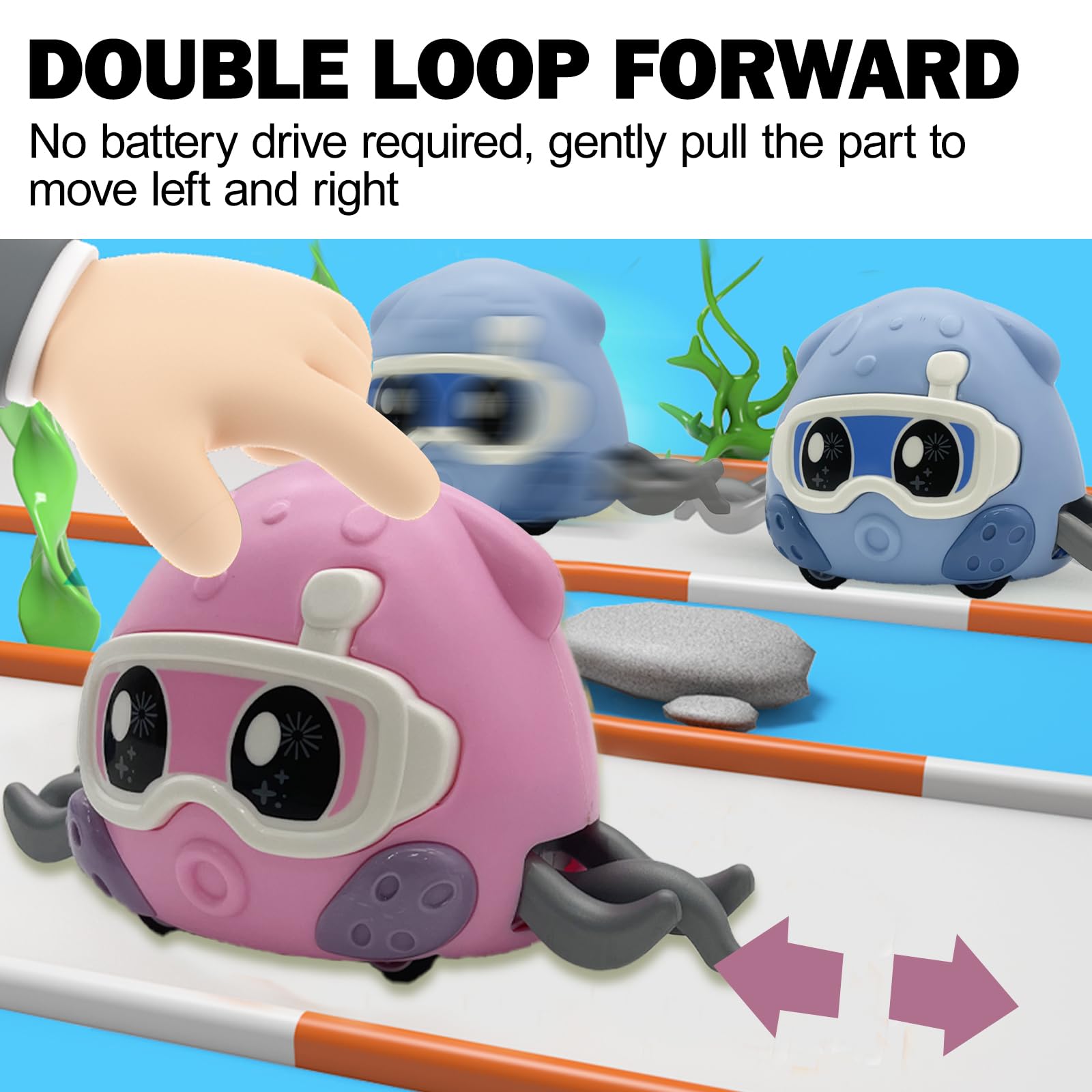 Juxtaposia 2 Pezzi Polpi Macchinine Per Bambini,Automobiline Per Bambini,Micro Machines,Macchinine Cars,Mini Cars,Auto Giocattolo Per Bambini,Il Polpo Tira indietro il Giocattolo.