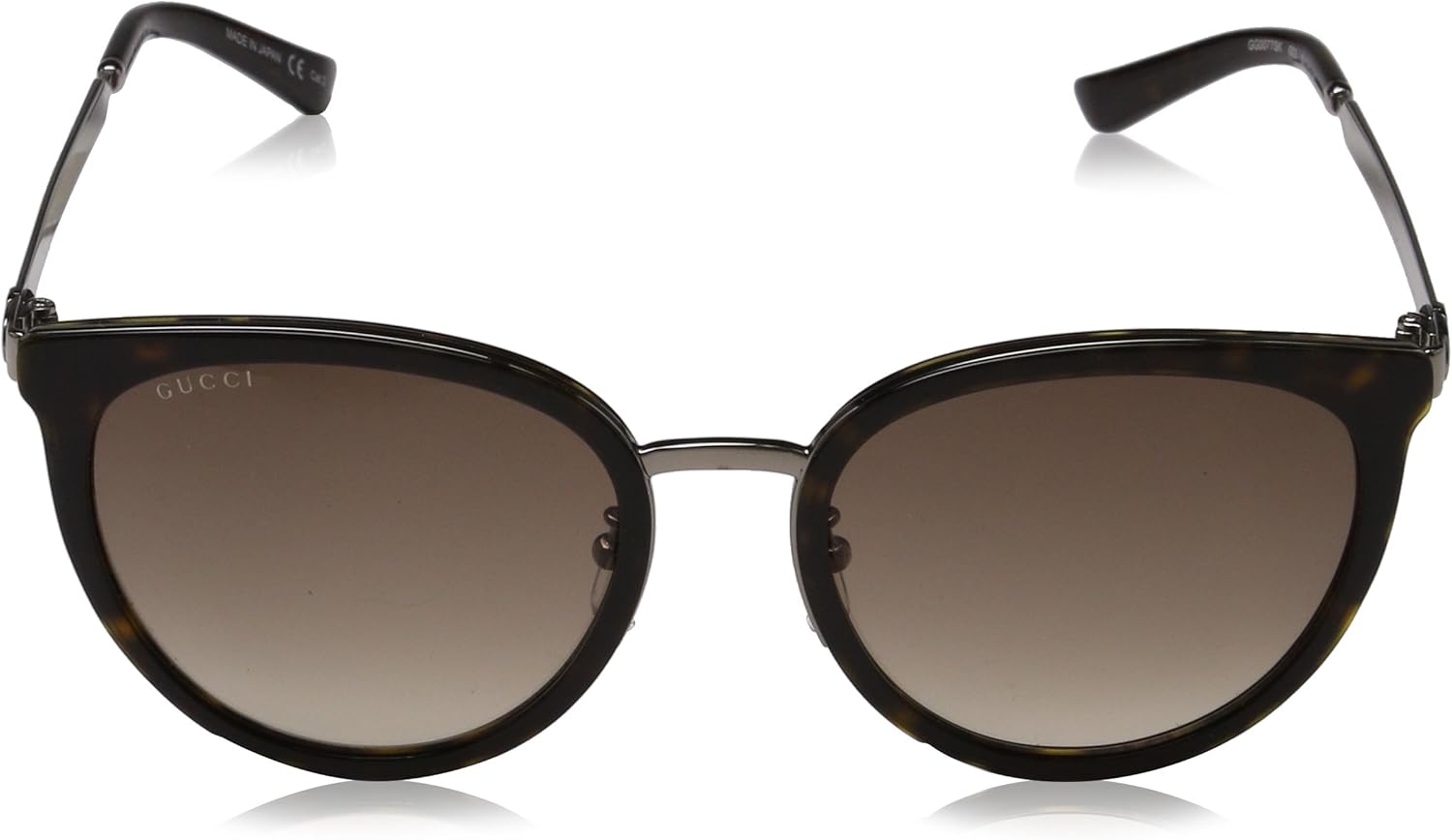 GUCCI GG0077SK 003 Round Oval Havana Brown Women's Sunglasses 56 mm -  EYECAREBOUTIQUE