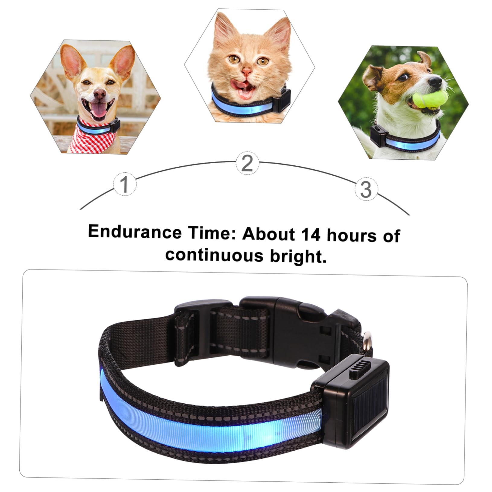 FRCOLOR 3 Juegos Collar De Brillo para Mascotas Collar De Perro Recargable USB Nuevos para El Hogar Brillante Pequeño Perro De Luz Led Plástico Dirigió Cuello