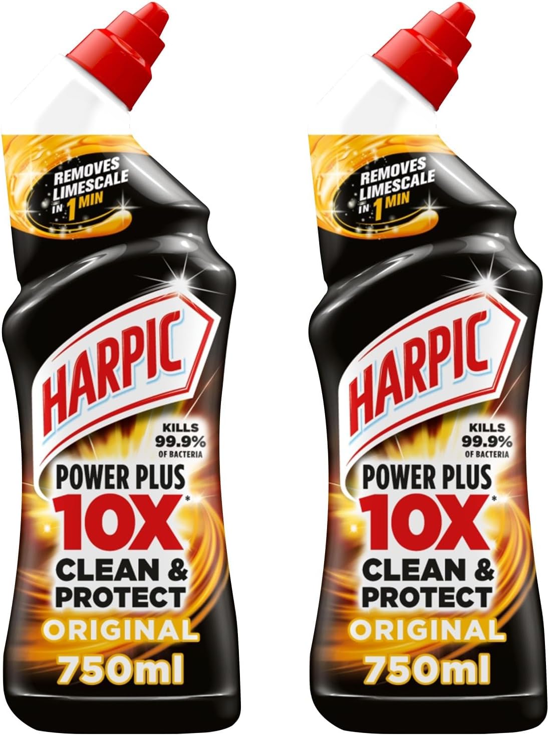 Original Power Plus Max 10 Action Gel | Toilet Cleaner (Pack of 2, 750ml each)