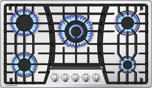 Miniatura 10 de Placa de cocina de gas de 24 pulgadas, estufa de gas integrada con 4 quemadores, cocinas convertibles NG/LPG, placa de cocina de propano de doble