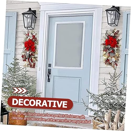 Miniatura 5 de OFFSCH Adornos de Navidad de ratán decoración para el hogar, guirnalda iluminada, guirnalda navideña para escaleras, barandilla de Navidad, ramo de