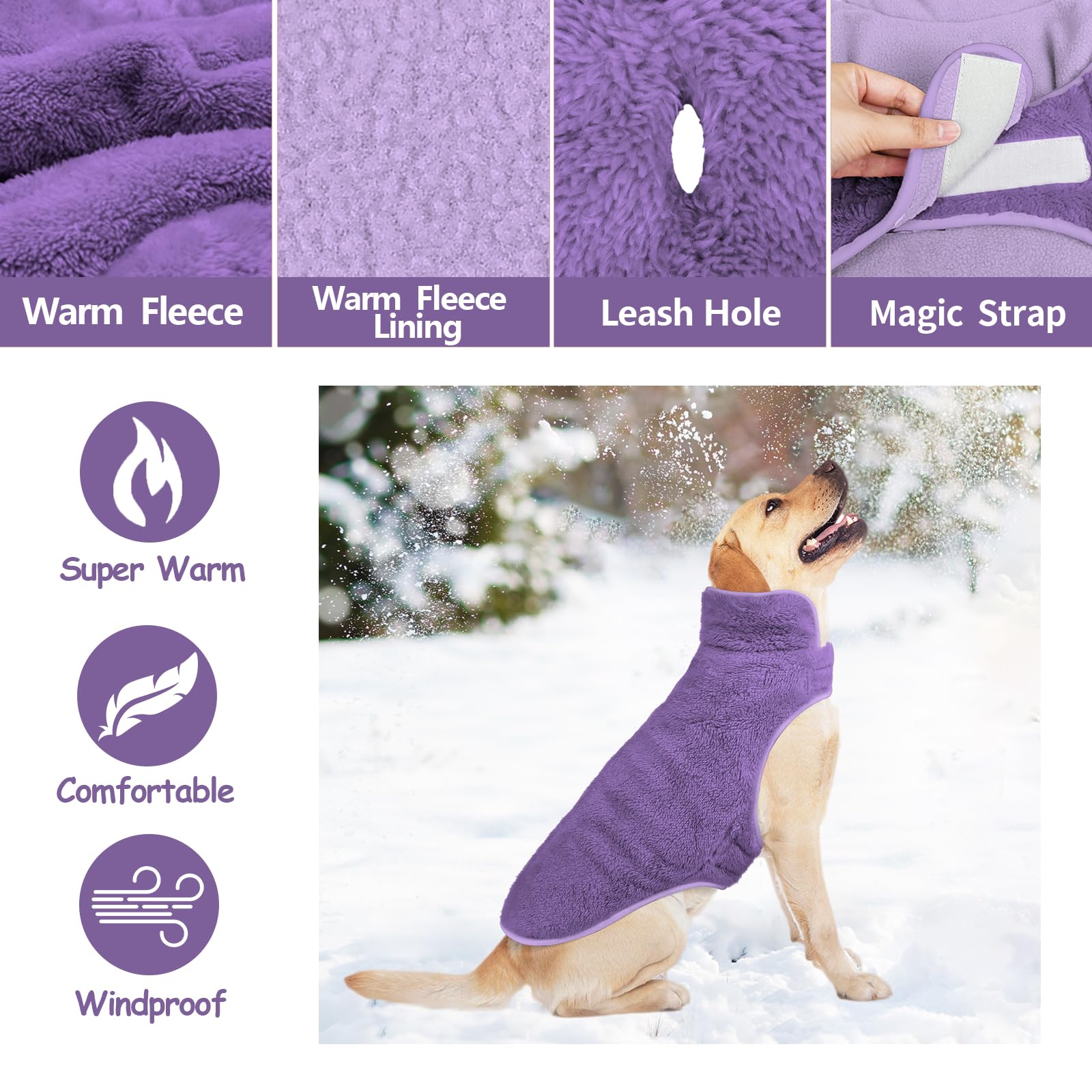 Malier Abrigo de invierno para perro, abrigo reversible de forro polar para clima frío, chaqueta para perro, abrigo cálido resistente al viento, chaqueta de nieve para perro, chaleco para perros