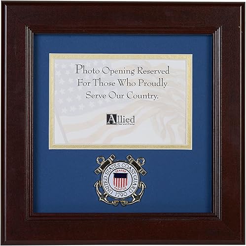 Allied Frame - Marco de fotos de medallón de la Guardia Costera de EE. UU., Apertura de fotos de 4 x 6 pulgadas