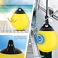 Vista 7 de Bolas de Boya de Barco de 10/12/15 Pulgadas, Boya de Ancla Flotante Redonda, Guardabarros de Barco Inflables de Vinilo, Boyas de Anclaje de Barco