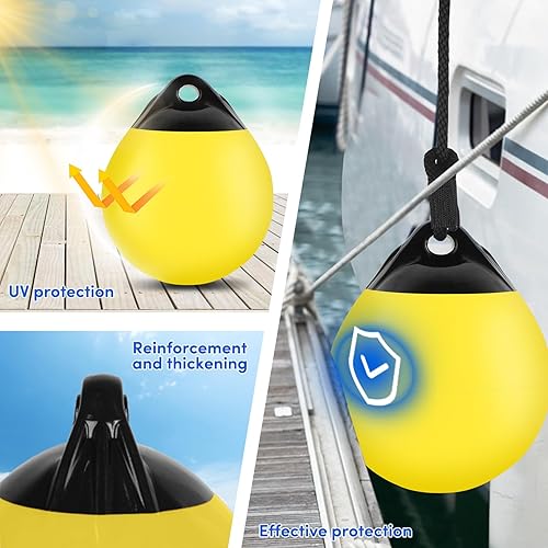 Miniatura 7 de Boya de 101215 pulgadas, boya de anclaje, flotador, guardabarros redondos de barco, boyas inflables de vinilo, boyas de barco para