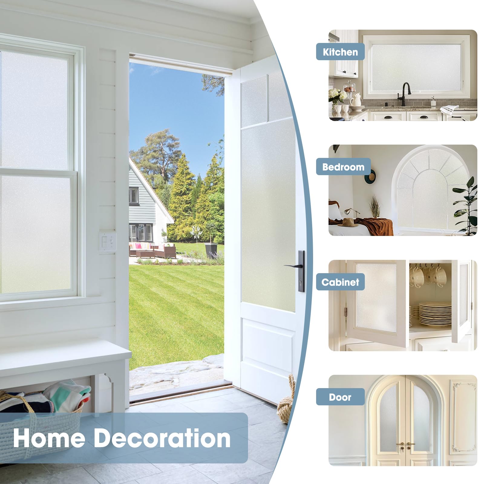 Snapklik.com : Coavas Window Privacy Film Decorative, Frosted Glass ...