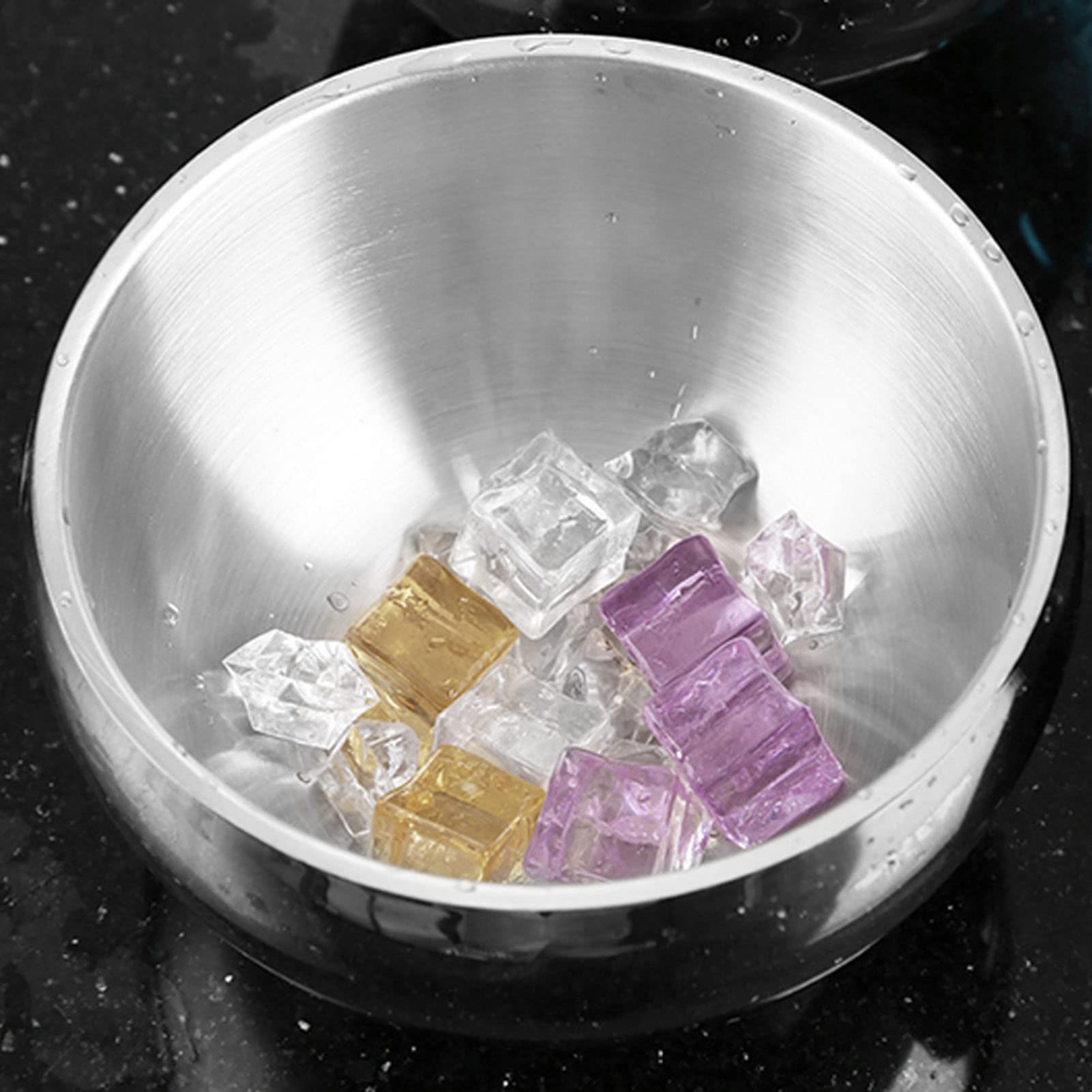 Sxhlseller Seau à glace à double paroi en acier inoxydable avec couvercle, seau à glace isolé, refroidisseur à boissons en métal pour barbecue et fête de mariage