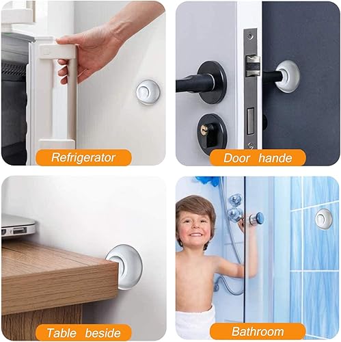 Miniatura 4 de Protector de pared para tope de puerta, silencioso y absorbente de golpes, protectores de pared de silicona contra pomos de puerta, protegen cada