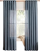 Vista 24 de MYSKY HOME Cortinas traslúcidas de 63 pulgadas de largo para dormitorio, paneles de cortina para ventana que filtran la luz, protegen la privacidad