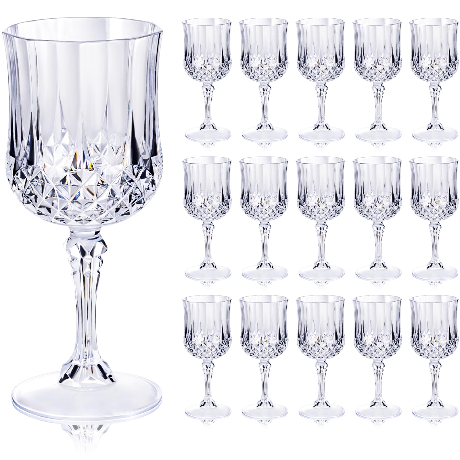 48PCS Plastic Wine Glasses - 7 oz Disposable Goblets for Party