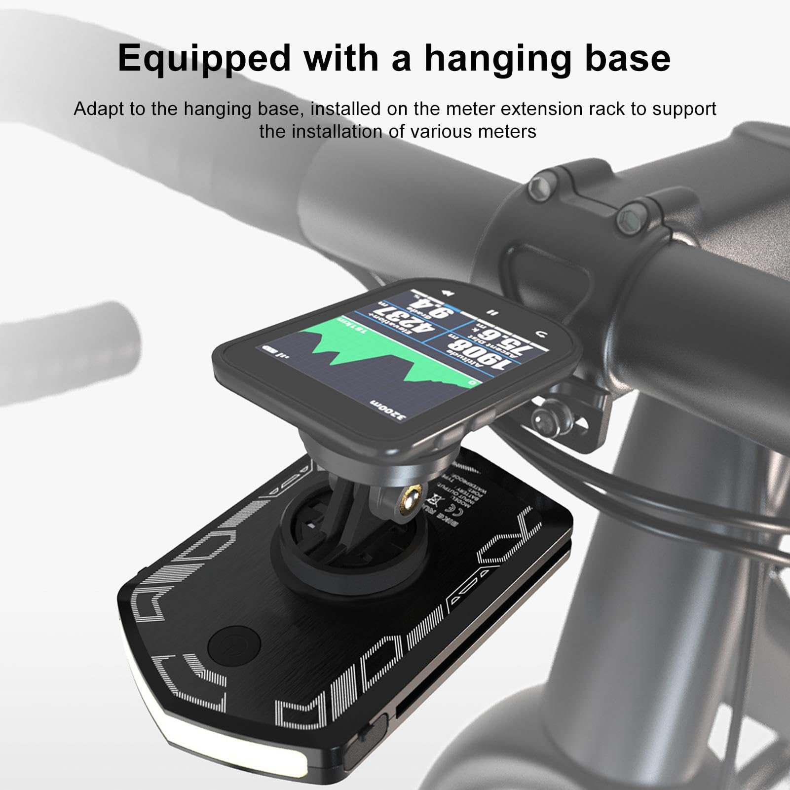 Faro notturno per ciclismo, Lampada impermeabile IPX6, Alta luminosità con | supporto tachimetro, Dispositivo ricaricabile con modalità di avvertimento, Accessorio per bici da 6,1 x 9,5 x 1,9 cm