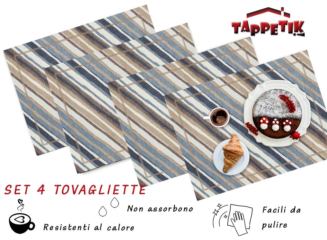Set 4 tovagliette americane 33x45 cm, Diverse fantasie Ottima idea regalo (Tovaglietta 1095)