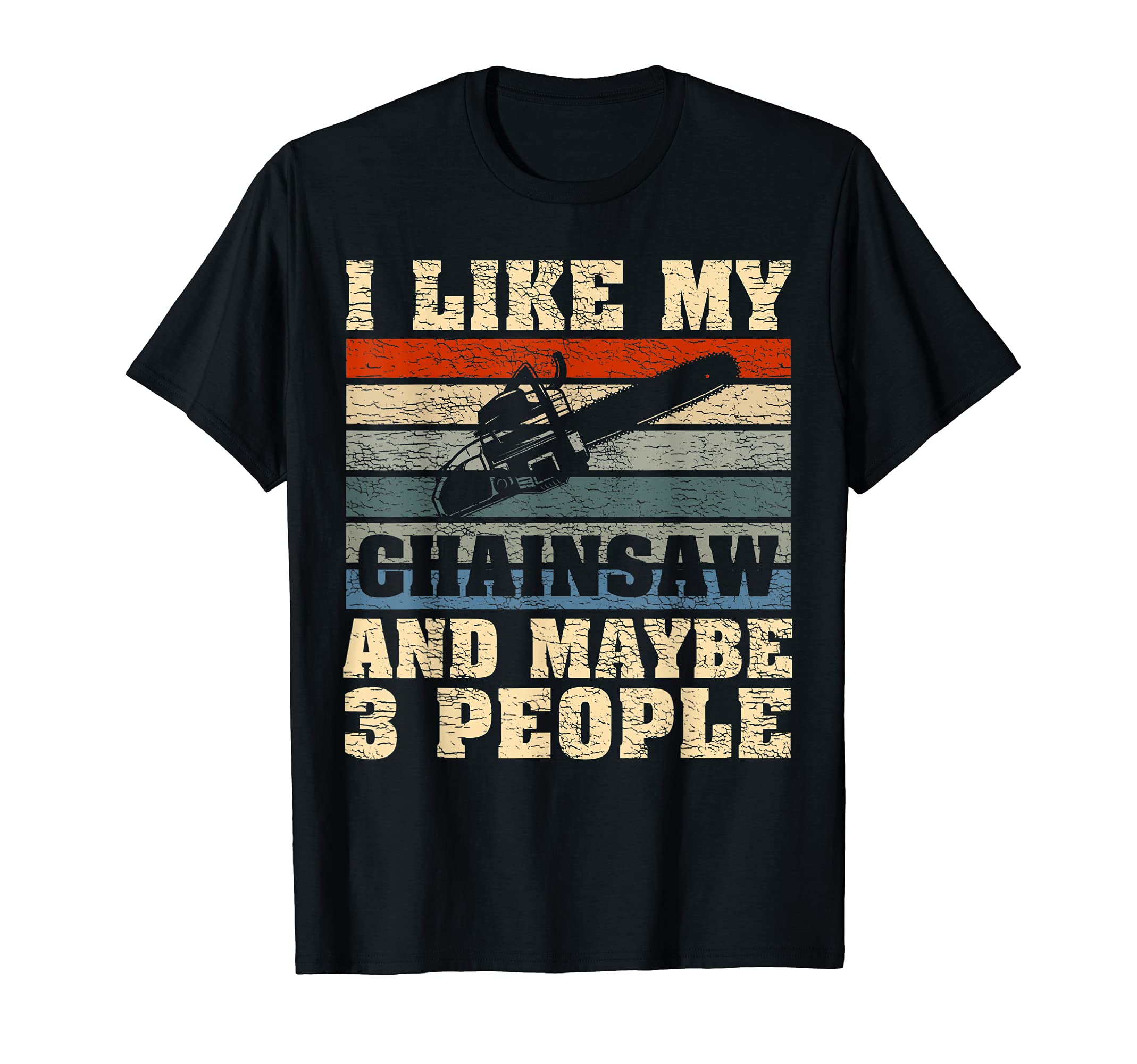 Retro Vintage Chainsaw Logger Carving Carpentry Woodworker T-Shirt, Black