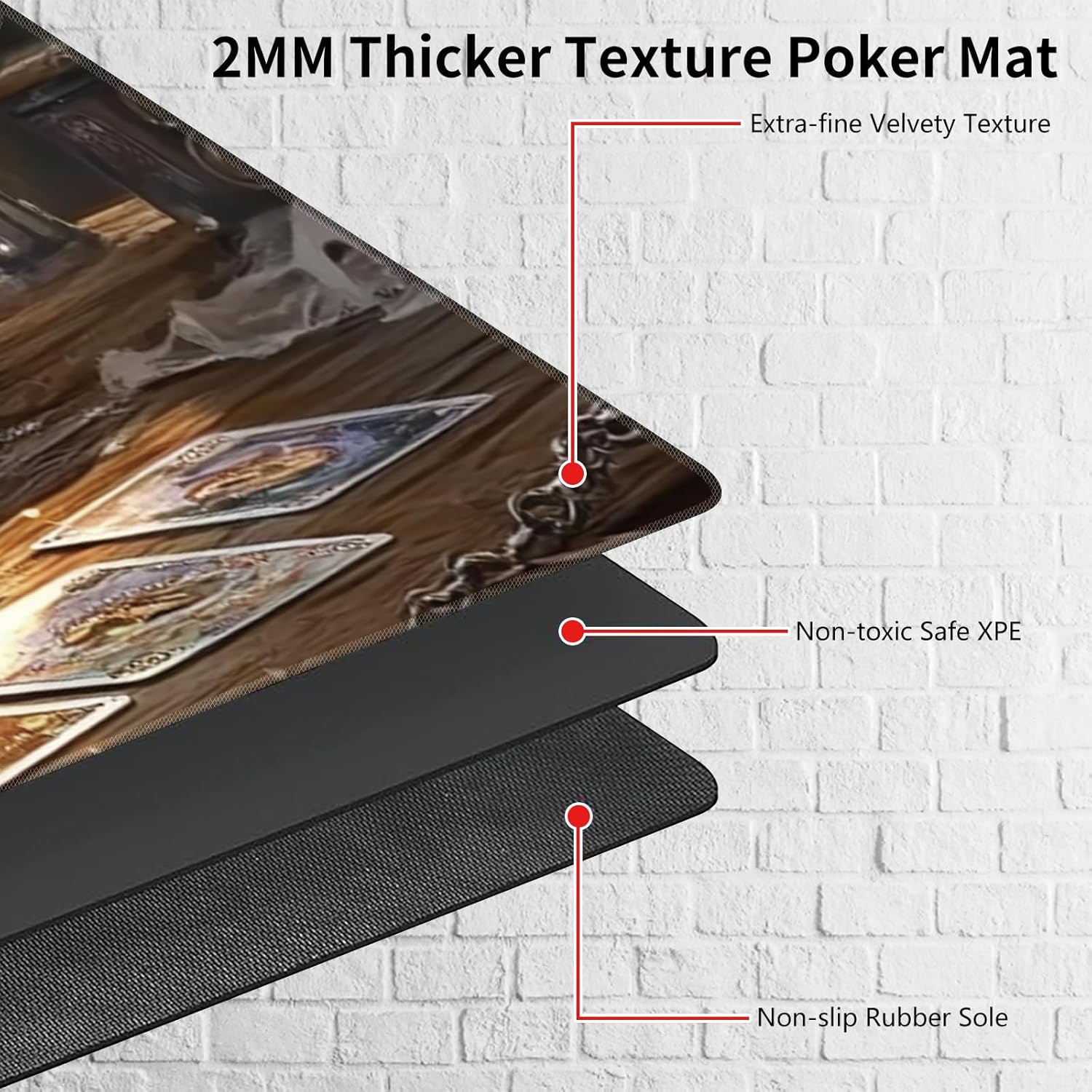MTG Playmat 27.5 x 15.7in Includes Storage Bag,TCG Playmat with Soft Surface Premium Non-Slip Rubber Backing Stitched Edges Durable Gaming Mat,Cat Playing Cards