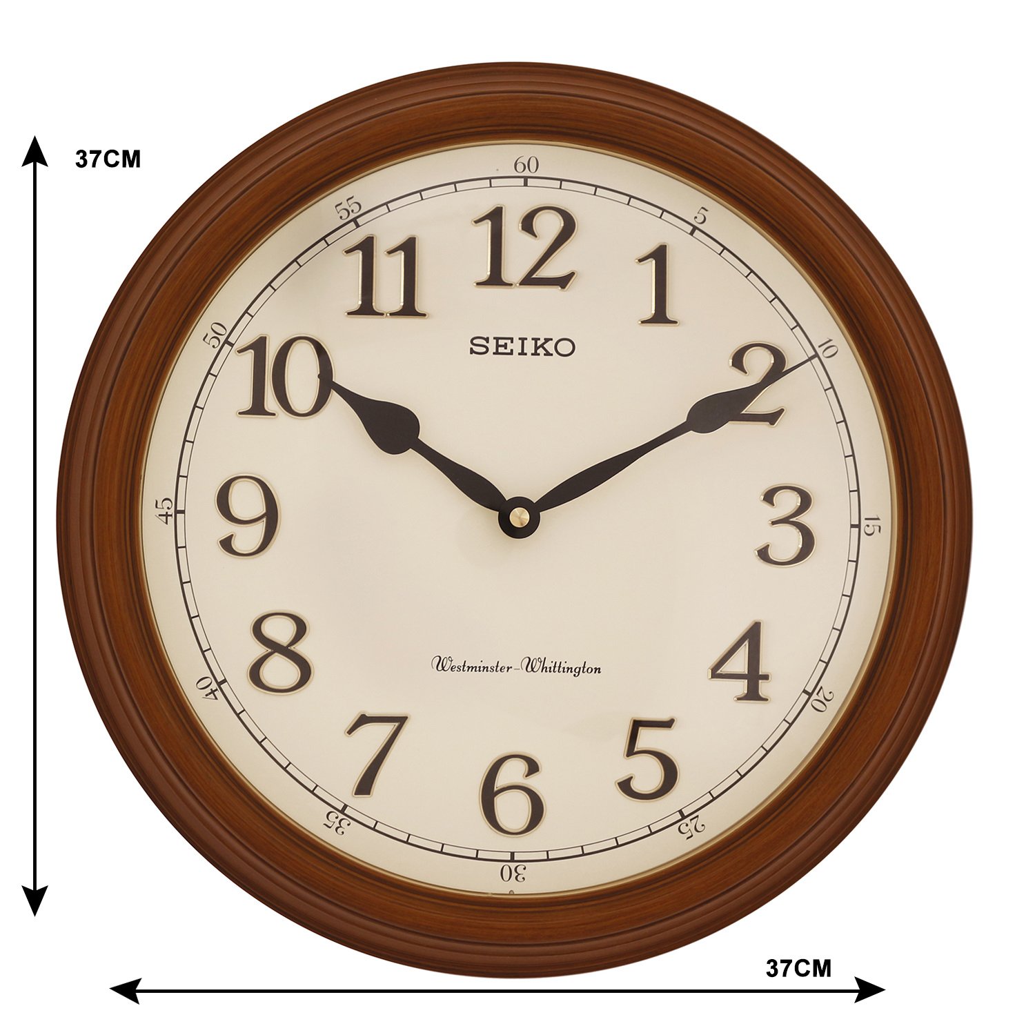 SEIKO Classic Round Brown Plastic Analog Home Decor Wall Clock