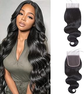 14 Inch 5x5 HD Lace Closure Body Wave Human Hair, Ultra Thin Swiss Lace, Pre Plucked Baby Hair, Natural Hairline Closure Only