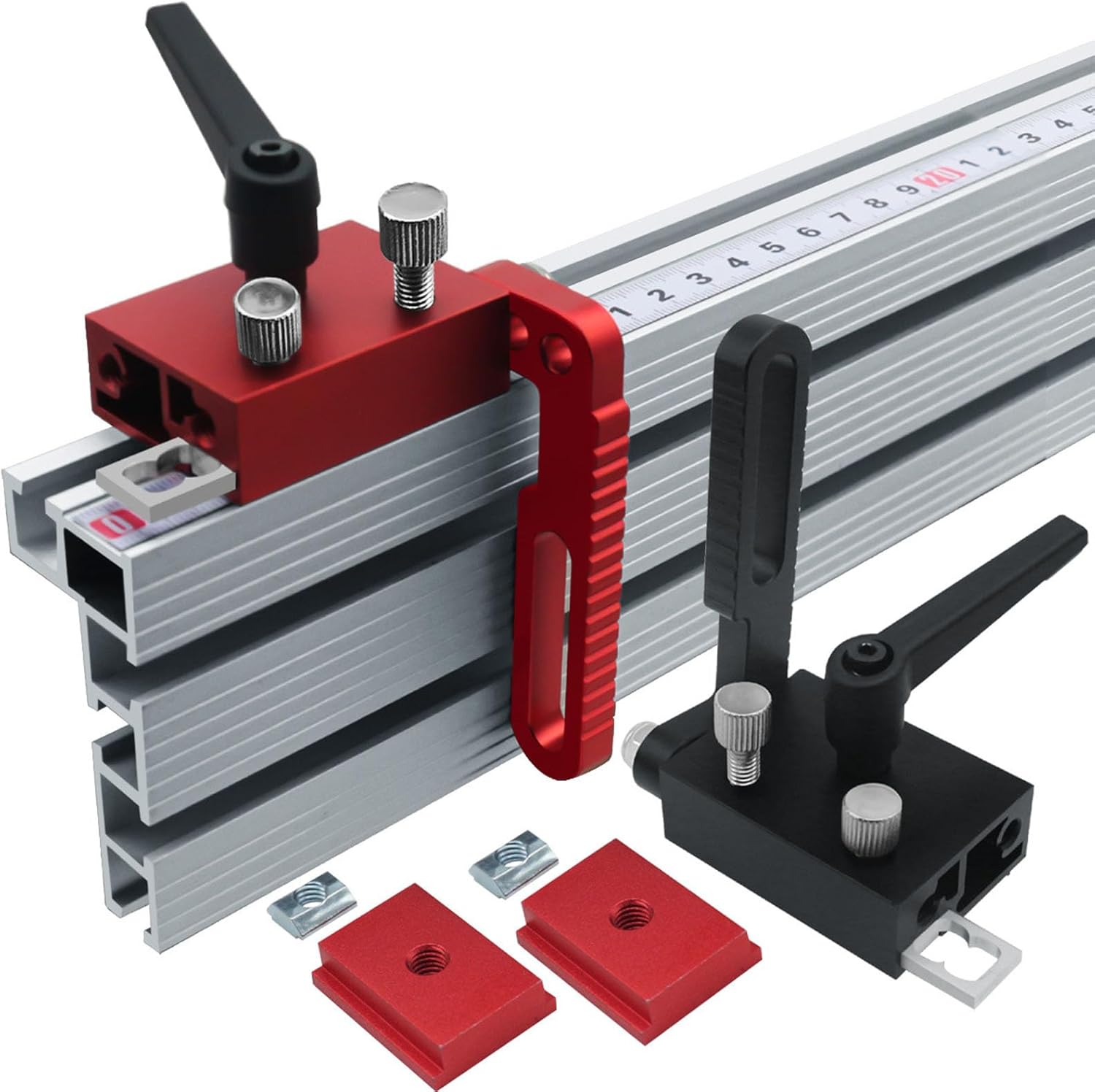 Fence Flip Stop for Woodworking, Aluminum Alloy T Track Limit Stop Type 75 Accessory for Woodworking Flip Stop and Miter Bar for Table Saw, Router Table, Band Saw