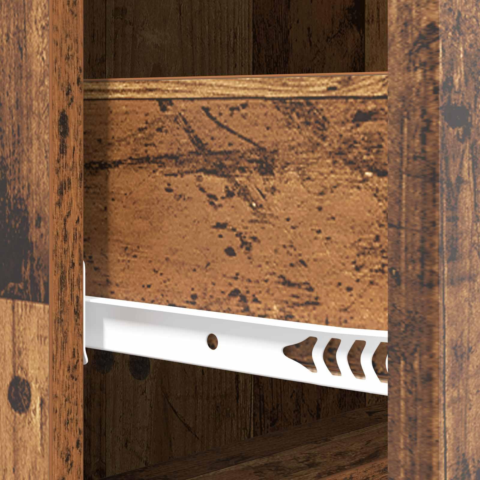 Cassettiera in legno anticato, 33 x 34,5 x 90 cm, con 3 cassetti, versatile armadio portaoggetti per casa, ufficio, cantina e officina, pratica soluzione di ordine