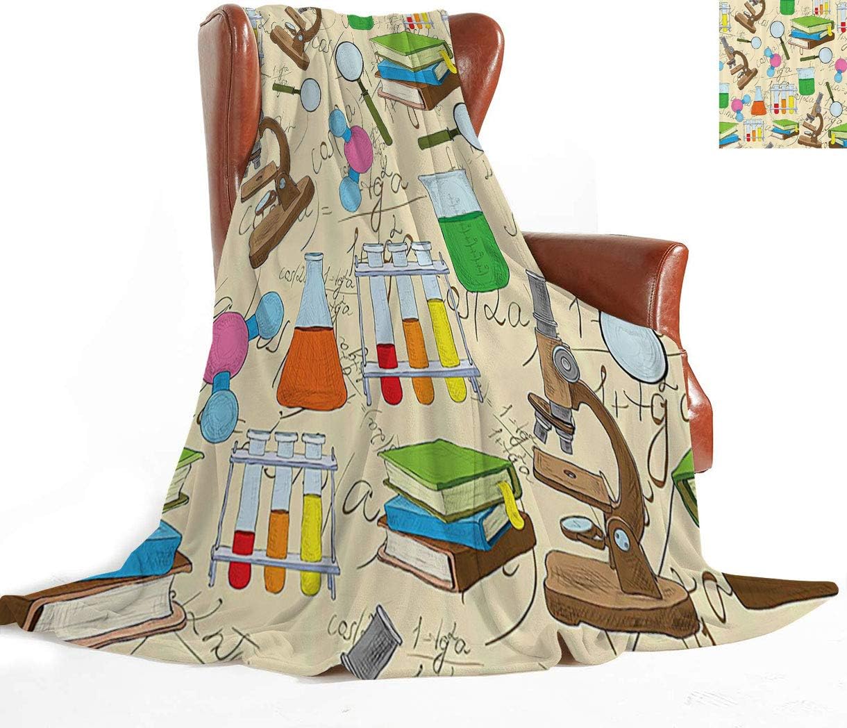 Kids Room Decor Luxury Fleece Blanket, Science Education