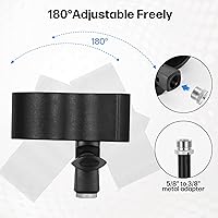 Vista 5 de BILIONE 2 piezas de clip versátil para micrófono, soporte ajustable para micrófonos con rango de diámetro exterior de 1.26" desde 2.3", con Negro