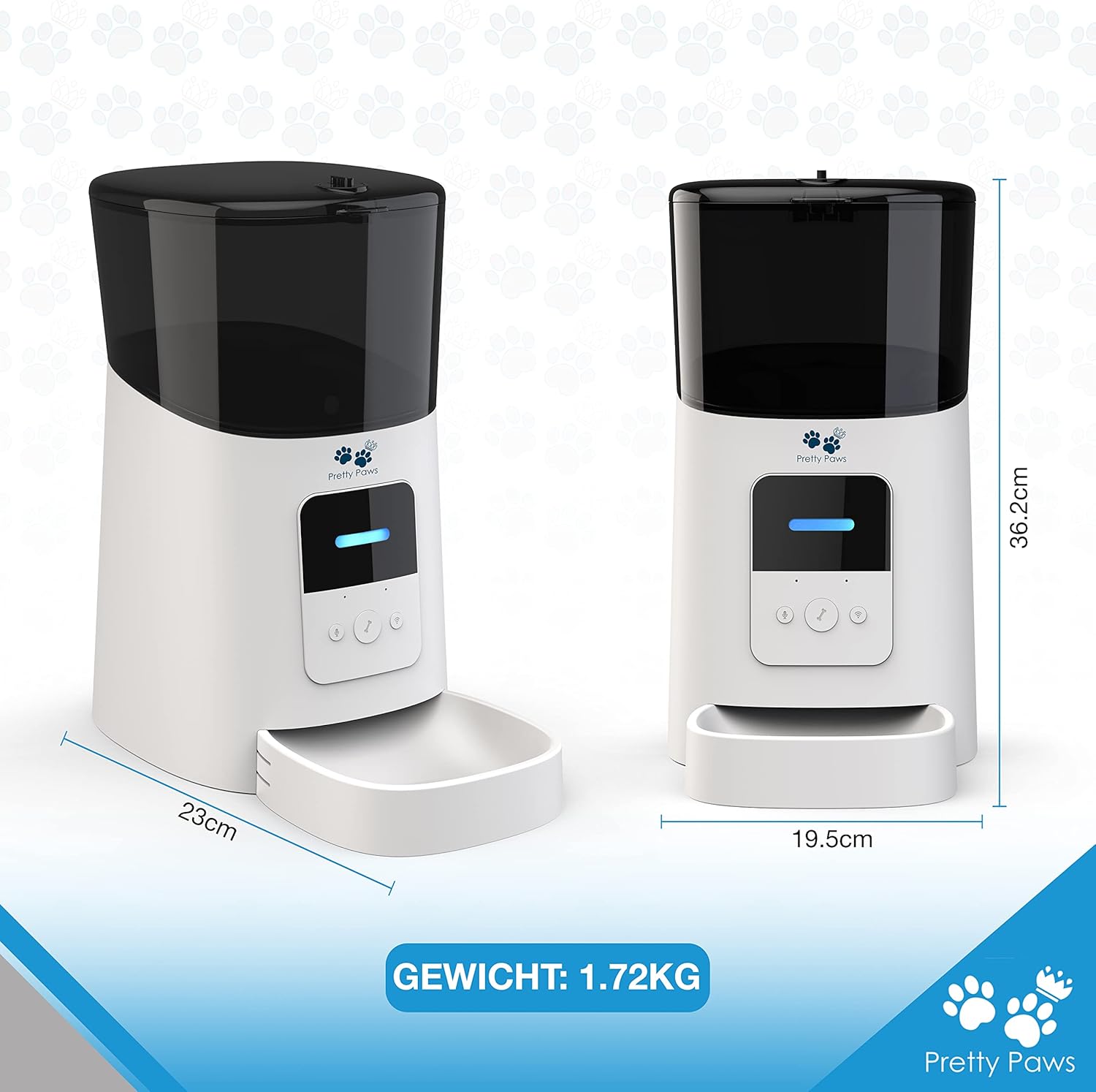 Dimensions and weight of the Pretty Paws PP005 feeder.