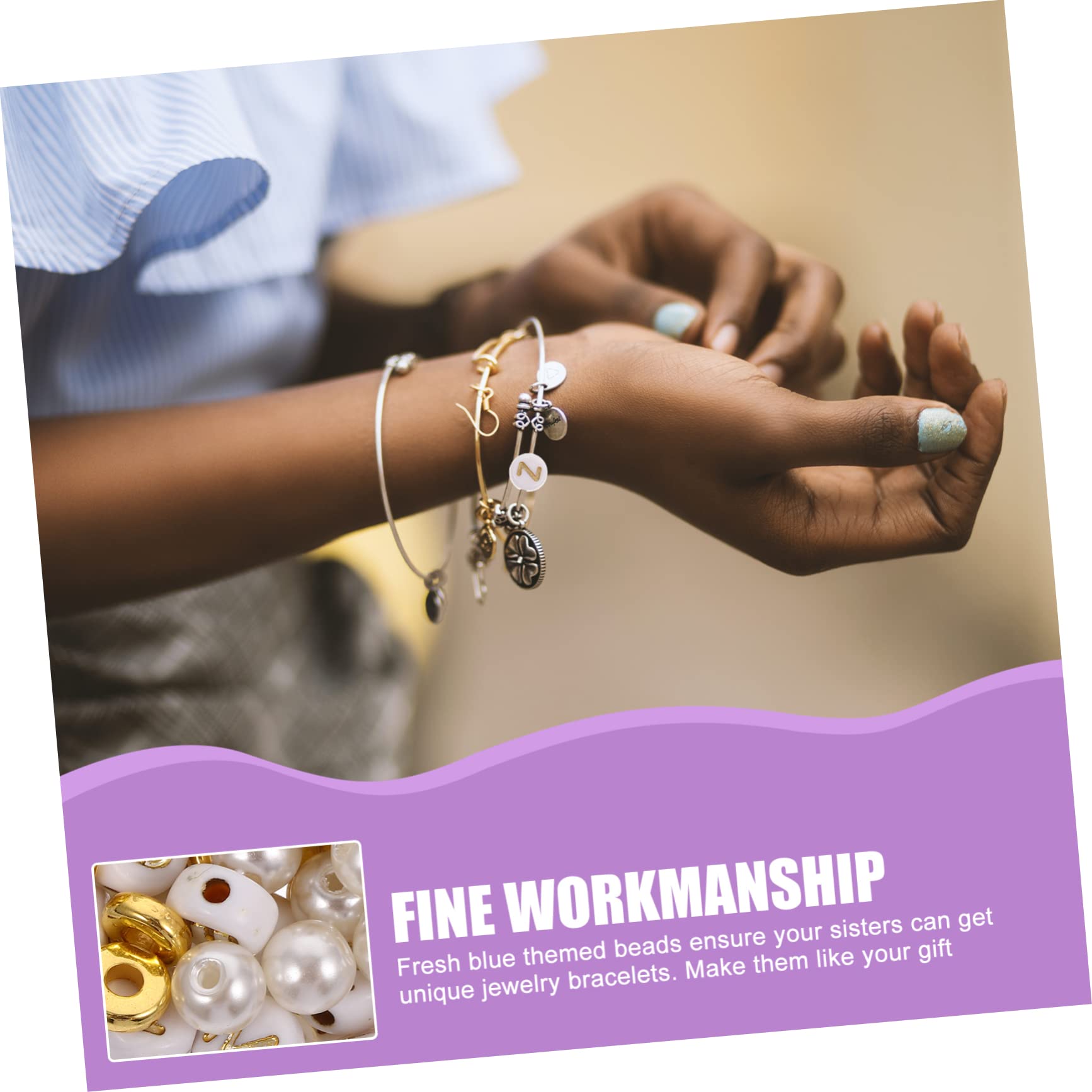 ERINGOGO DIY Craft Kit Soft Clay Bead Sets for Necklace Making Clay Beads Letters for Boys and Girls Ages 8-12