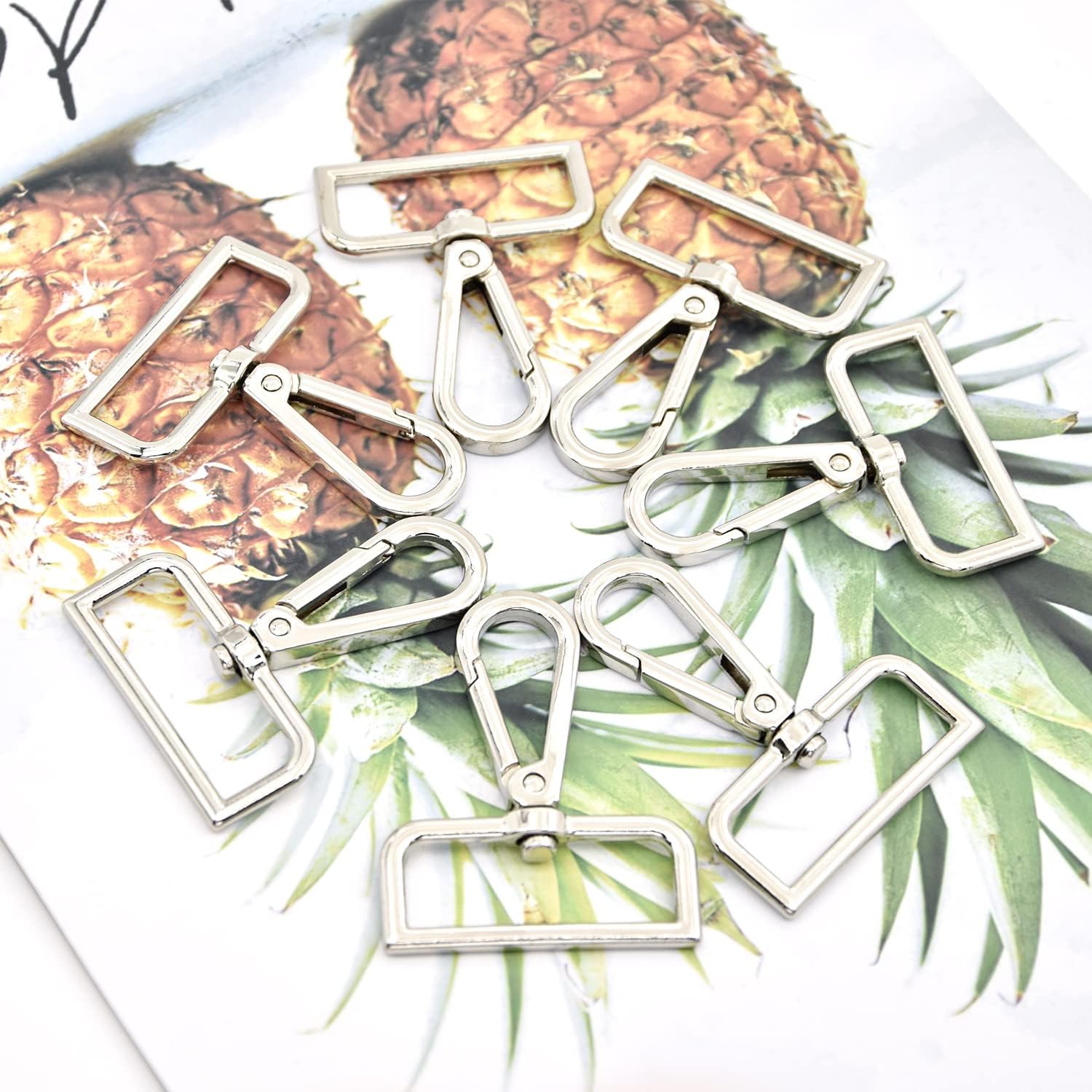 15 Pcs Metal Swivel Lobster Clasp Claw Push Gate Snap Hooks for DIY Crafts Keychain Purse Handbag Making (Silver,1-1/2 inch) - Image 3