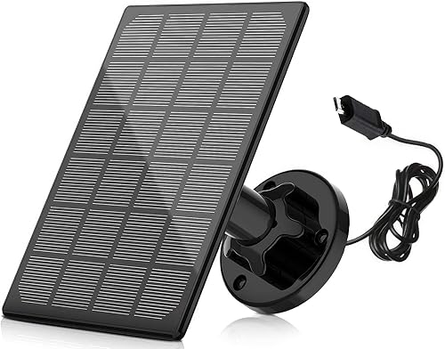 Panel solar de 3 W para cámara de seguridad inalámbrica al aire libre, panel solar impermeable IP65 alimentación continua USB, montaje en pared de