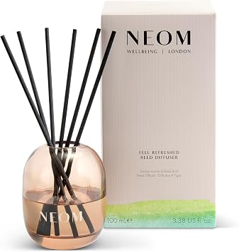 NEOM Feel Refreshed Reed Diffuser, 100ml | Sicilian Lemon & Basil I Pure Essential Oils I 100% Natural Fragrances I Lasts 12 Weeks I Refillable and Reusable