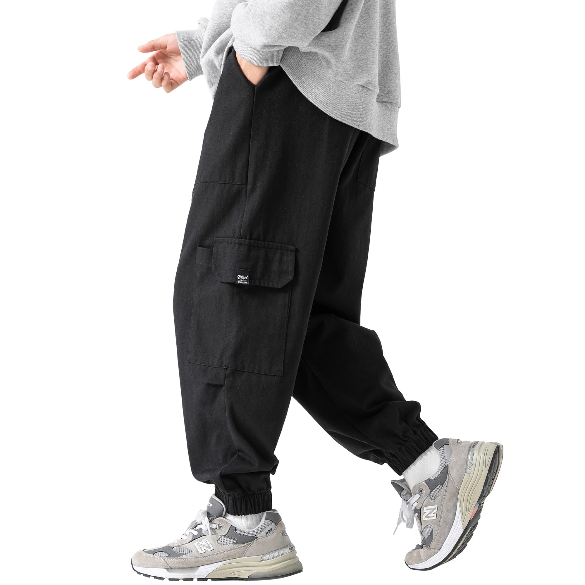 ブラックカーゴパンツ コットン100% 日本製 ブラックカーゴパンツ コットン100% 日本製