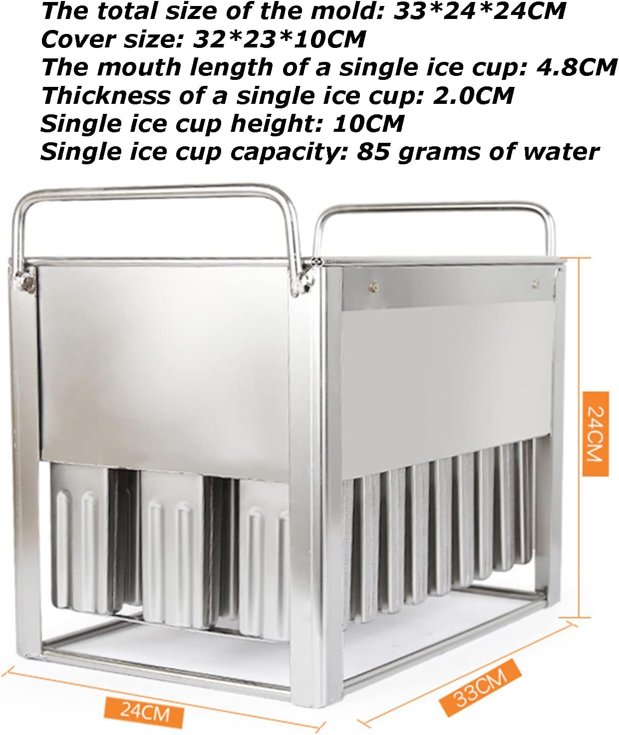 30PCS Commercial Ice Pop Molds, Stainless Steel Popsicle Models, Ice Cream Stick Holder Ice Lolly Popsicle Molds Kit Popsicle Molds Ice Pop Makers Home DIY W/Cleaning Brush 100 Bamboo Sticks,B