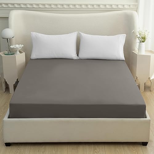 Miniatura 9 de Mocassi - Sábana bajera ajustable de tamaño Queen, fresca, profunda caída lateral de hasta 16 pulgadas, 1800 hilos, suave, resiste arrugas, una