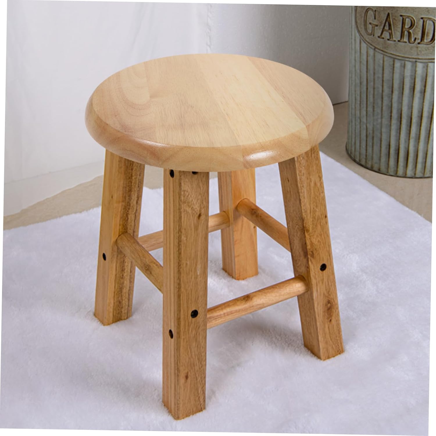 Housoutil Solid Wood Round Stool Seat Cover Bar Stool Furniture Replacement Pad for Kitchen Dining