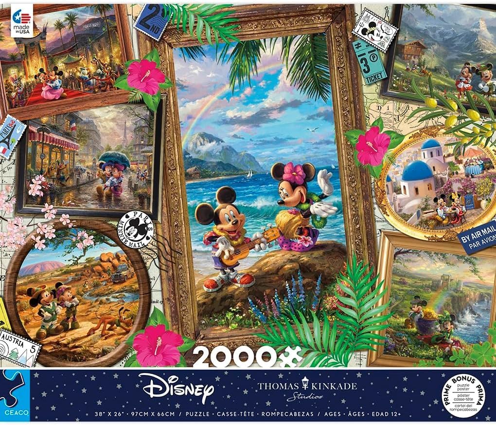 Ceaco - Thomas Kinkade - Disney - Travel Collage - 2000 Piece Jigsaw Puzzle