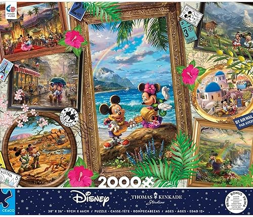 Miniatura 3 de Ceaco - Thomas Kinkade - Disney - Collage de viaje - Rompecabezas de 2000 piezas